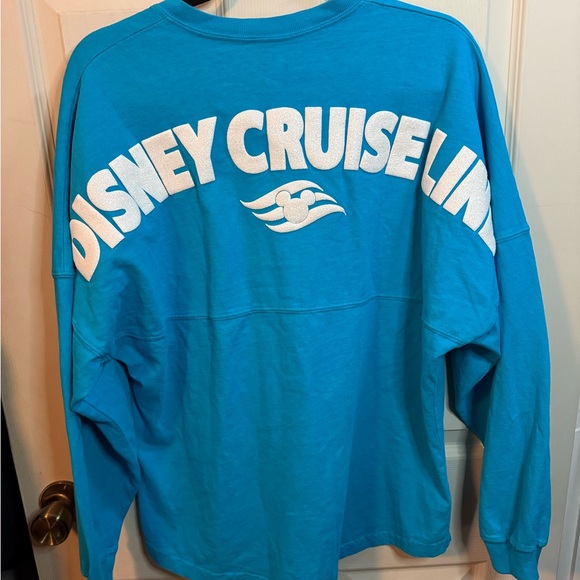 Disney Cruise Line Spirit Jersey Teal Blue Lace Up Size M Long Sleeve - Picture 5 of 9